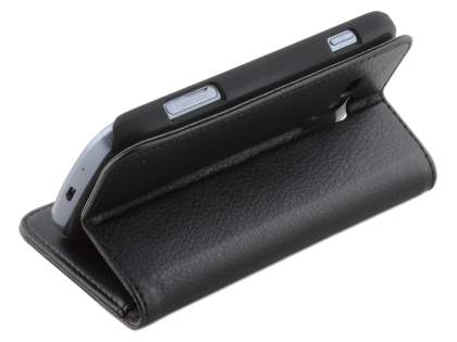 Synthetic Leather Wallet Case with Stand for Samsung Galaxy Trend S7560/S Duos S7562 - Classic Black