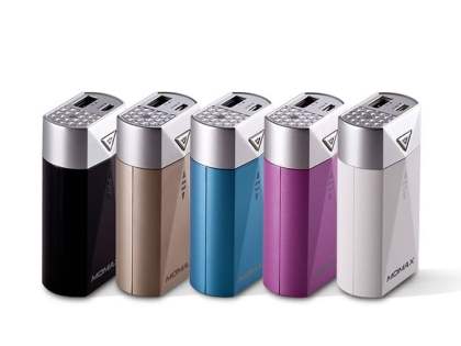 Momax iPower S2 1A USB-A External Battery Recharger with LED Flashlight - Classic Black