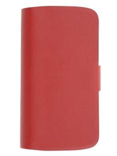 Slim Genuine Leather Portfolio Case for Samsung Galaxy Trend S7560/S Duos S7562 - Red