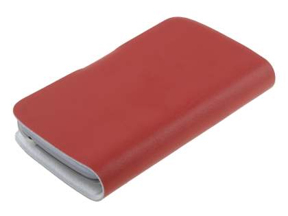 Slim Genuine Leather Portfolio Case for Samsung Galaxy Trend S7560/S Duos S7562 - Red