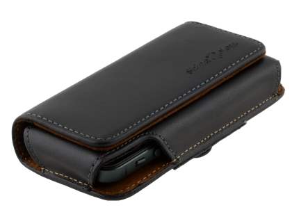 Extra-tough Genuine Leather ShineColours belt pouch for Apple iPhone SE/5s/5c/5 - Classic Black