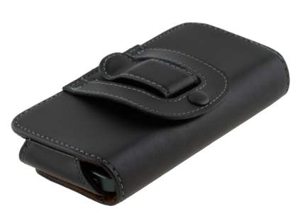 Extra-tough Genuine Leather ShineColours belt pouch for Apple iPhone SE/5s/5c/5 - Classic Black
