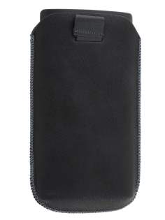 Synthetic Leather Slide-in Case with Pull-out Strap for Sony Xperia ion LTE lt28i - Classic Black