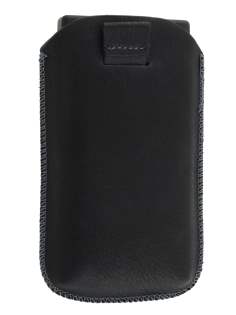 Synthetic Leather Slide-in Case with Pull-out Strap for Sony Xperia Sola MT27i - Classic Black