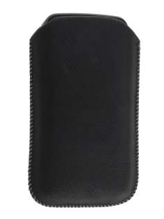 Synthetic Leather Slide-in Case with Pull-out Strap for Nokia Lumia 710 - Classic Black Synthetic Leather Slide-in Case with Pull-out Strap for Nokia Lumia 710 - Classic Black
