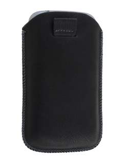 Synthetic Leather Slide-in Case with Pull-out Strap for Samsung Galaxy Trend Plus S7583T / S Duos S7562 - Classic Black