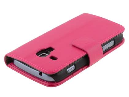 Synthetic Leather Wallet Case with Stand for Samsung Galaxy Trend S7560/S Duos S7562 - Pink
