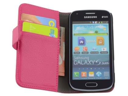 Synthetic Leather Wallet Case with Stand for Samsung Galaxy Trend S7560/S Duos S7562 - Pink
