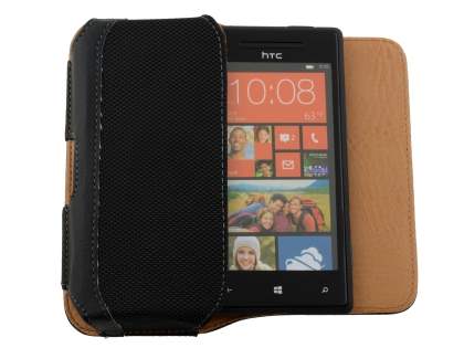 HTC Windows Phone 8X Synthetic Leather Belt Pouch - Classic Black