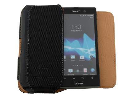 Sony Xperia ion LTE lt28i Synthetic Leather Belt Pouch - Classic Black