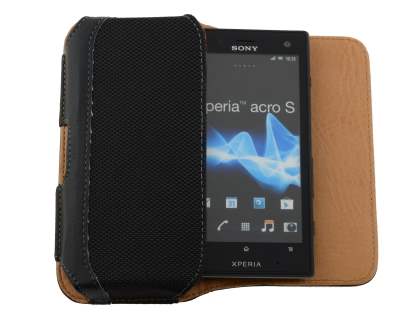 Sony Xperia acro S LT26w Synthetic Leather Belt Pouch - Classic Black