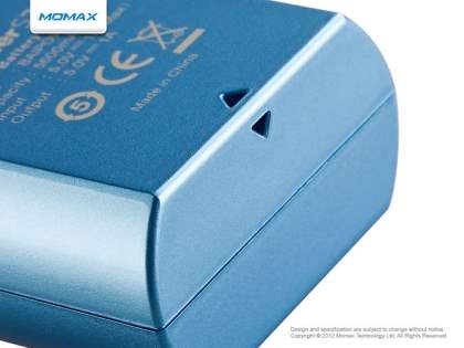 Momax iPower S2 1A USB-A External Battery Recharger with LED Flashlight - Blue