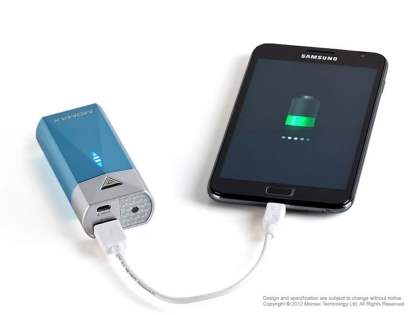 Momax iPower S2 1A USB-A External Battery Recharger with LED Flashlight - Blue