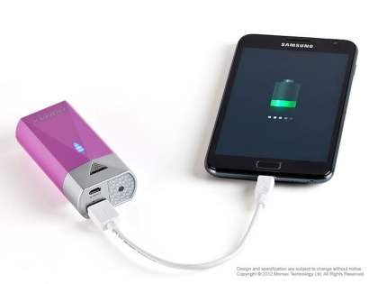 Momax iPower S2 1A USB-A External Battery Recharger with LED Flashlight - Pink