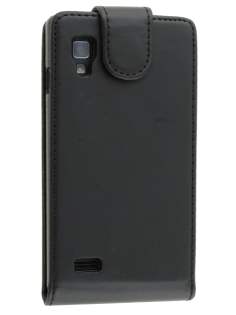 Synthetic Leather Flip Case for LG Optimus L9 P760 - Classic Black