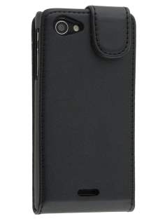 Sony Xperia J ST26i Synthetic Leather Flip Case - Classic Black Sony Xperia J ST26i Synthetic Leather Flip Case - Classic Black