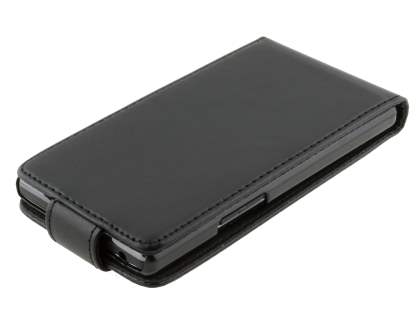 Synthetic Leather Flip Case for LG Optimus L9 P760 - Classic Black