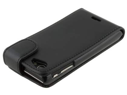 Sony Xperia J ST26i Synthetic Leather Flip Case - Classic Black
