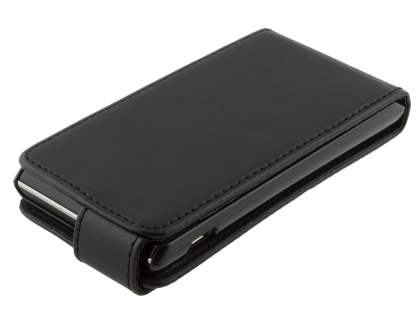 Sony Xperia J ST26i Synthetic Leather Flip Case - Classic Black