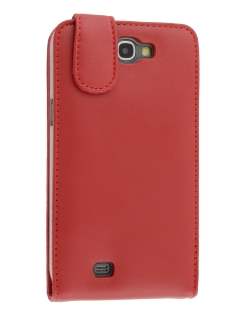 Genuine Leather Flip Case for Samsung Galaxy Note 2 4G - Red Leather Flip Case