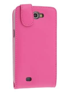 Genuine Leather Flip Case for Samsung Galaxy Note 2 4G - Pink Leather Flip Case