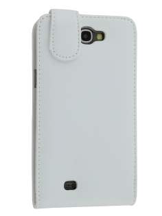 Genuine Leather Flip Case for Samsung Galaxy Note 2 4G - White Leather Flip Case