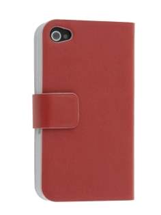 iPhone 4/4S Slim Genuine Leather Portfolio Case - Red
