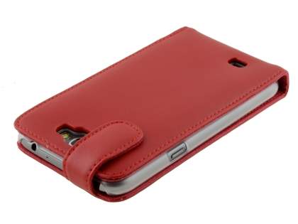 Genuine Leather Flip Case for Samsung Galaxy Note 2 4G - Red