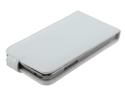 Genuine Leather Flip Case for Samsung Galaxy Note 2 4G - White