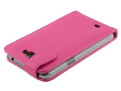 Genuine Leather Flip Case for Samsung Galaxy Note 2 4G - Pink