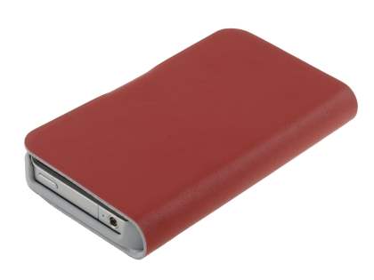iPhone 4/4S Slim Genuine Leather Portfolio Case - Red