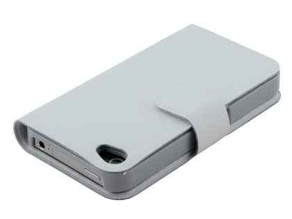 iPhone 4/4S Slim Genuine Leather Portfolio Case - White