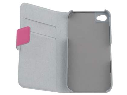 iPhone 4/4S Slim Genuine Leather Portfolio Case - Pink