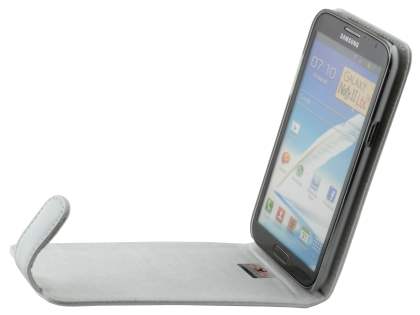 Genuine Leather Flip Case for Samsung Galaxy Note 2 4G - White