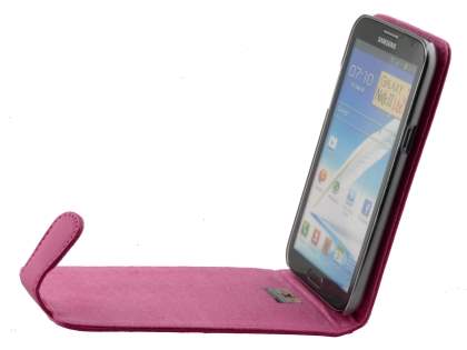 Genuine Leather Flip Case for Samsung Galaxy Note 2 4G - Pink