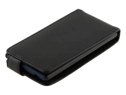 Genuine Leather Flip Case for HTC Windows Phone 8S - Black