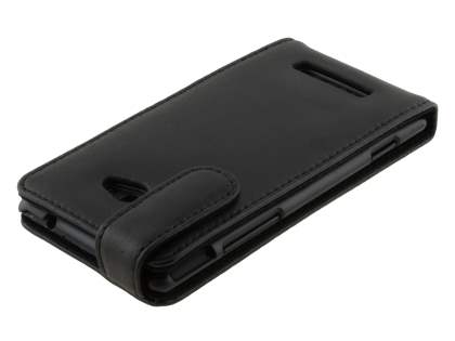 HTC Windows Phone 8X Genuine Leather Flip Case - Black