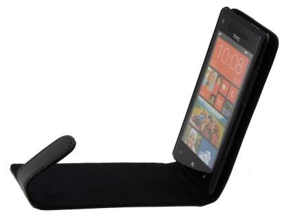HTC Windows Phone 8X Genuine Leather Flip Case - Black