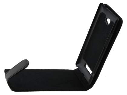 HTC Windows Phone 8X Genuine Leather Flip Case - Black