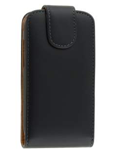 Samsung Galaxy Ace Plus S7500 Synthetic Leather Flip Case - Black