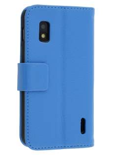 Synthetic Leather Wallet Case with Stand for LG Nexus 4 E960 - Blue Leather Wallet Case