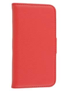 Synthetic Leather Wallet Case with Stand for LG Nexus 4 E960 - Red