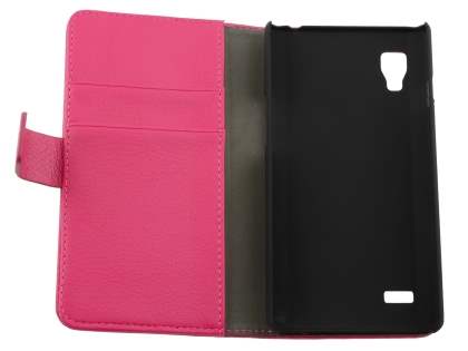 Synthetic Leather Wallet Case with Stand for LG Optimus L9 P760 - Pink