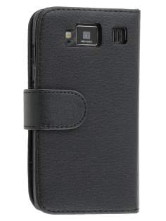 Motorola RAZR HD 4G Synthetic Leather Wallet Case - Classic Black
