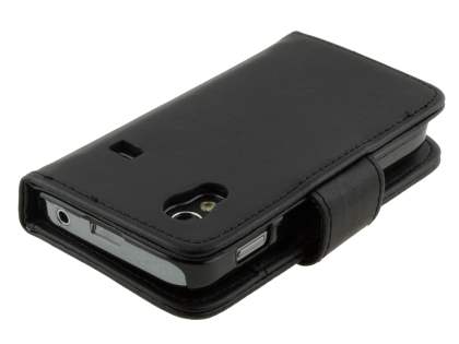 Samsung Galaxy Ace S5830 Synthetic Leather Wallet Case - Classic Black