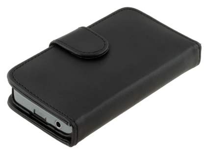 Samsung Galaxy Ace S5830 Synthetic Leather Wallet Case - Classic Black