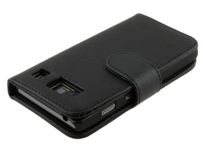 Motorola RAZR HD 4G Synthetic Leather Wallet Case - Classic Black