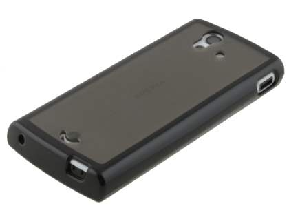 Dual-Design Case for Sony Ericsson Xperia Ray - Black/Frosted Grey