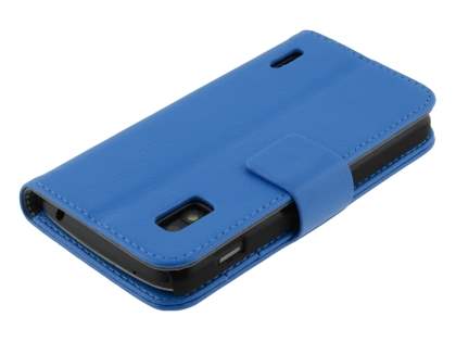 Synthetic Leather Wallet Case with Stand for LG Nexus 4 E960 - Blue
