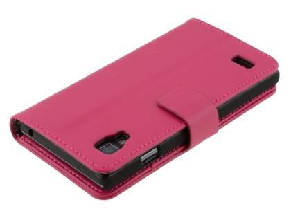 Synthetic Leather Wallet Case with Stand for LG Optimus L9 P760 - Pink